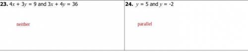 I already have the answers my partner gave me, I just need to know why it's neither and parallel.
