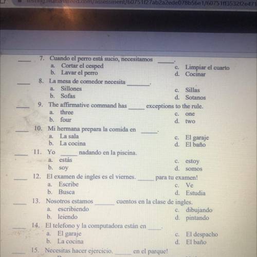 For those fluent in Spanish please help. Will give brainliest!