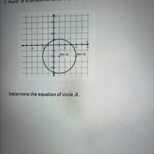 .
A(1,-2)
B(4,-2)
Determine the equation of circle A.