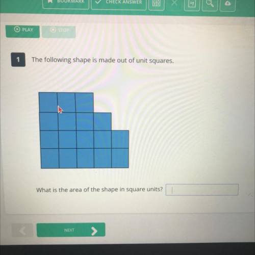 The following shape is made out of unit squares,

What is the area of the shape in square units?
a