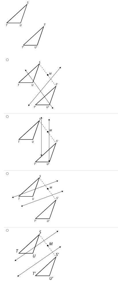 Which of the following shows the two lines of reflection that produce an equivalent transformation