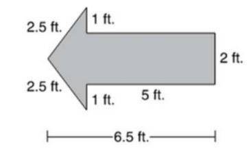 The figure below shows the dimensions of an arrow painted on the pavement of a parking lot. The ent