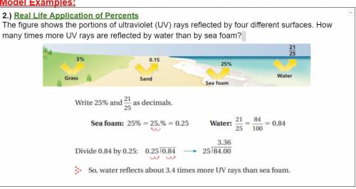 In the example above, how many times more UV rays are reflected by water than by sand?

Question a