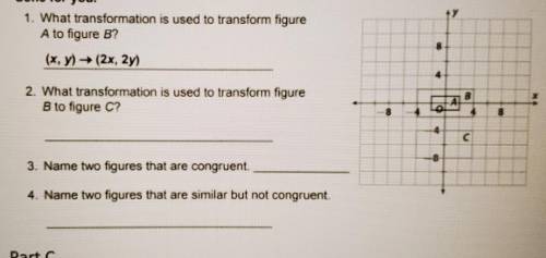 What transformation is used to transform figure B to figure C?​