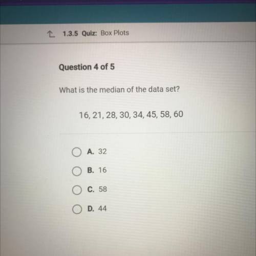 What is the median of the data set 
Please help
