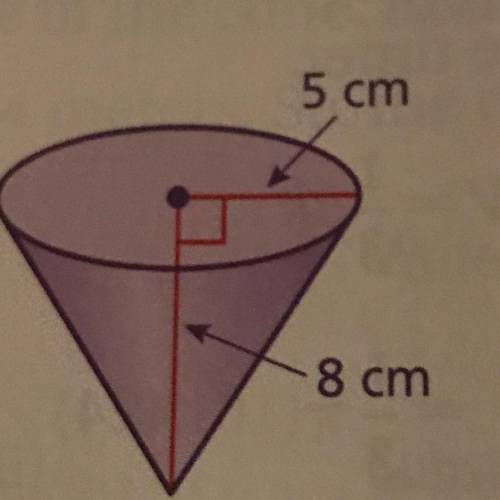 Find the volume of the cone round your answer to the nearest tenth