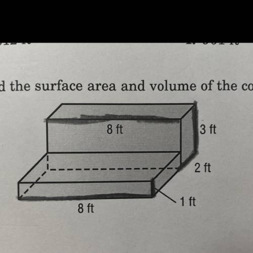 Find the surface area and volume of the composite figure