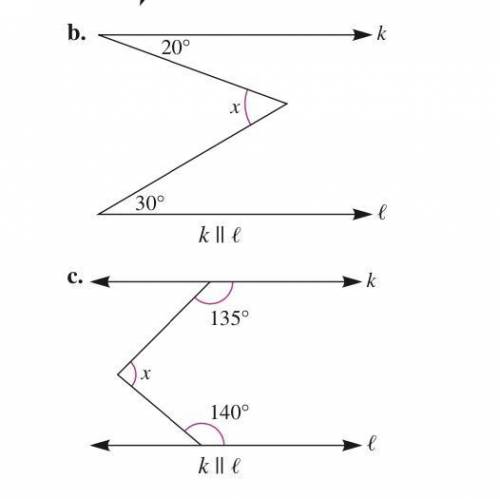 Solve for x given that k||l