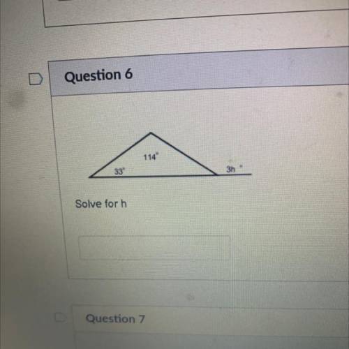 Solve for angle h please help quick
