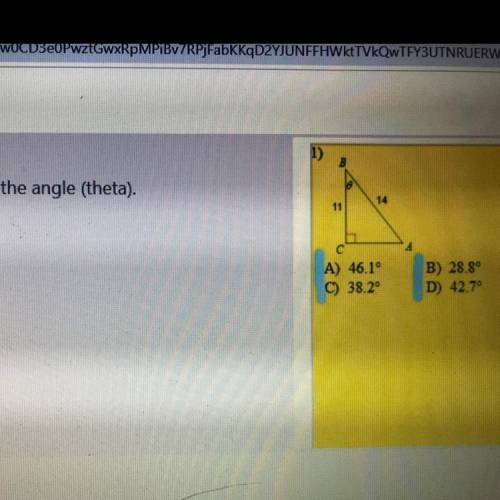 Find the measure of the angle theta