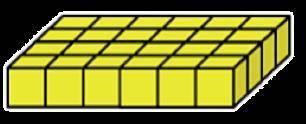 The base of a rectangular prism is completely filled by 24 unit cubes. Each cube has a length of on