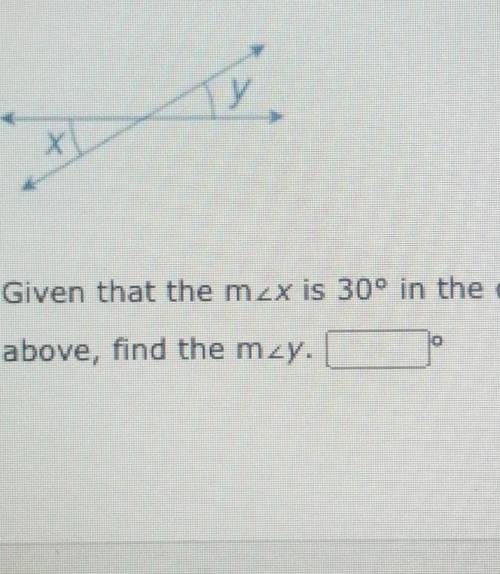 Ty Given that the mzx is 30° in the diagram above, find the m_y.​