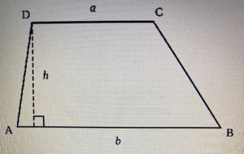 Find area of this figure using the measures a=6cm b=9cm, and the height of 8cm?