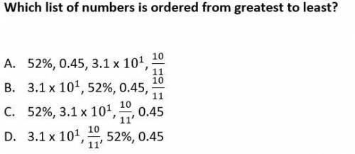 Which is correctly ordered from greatest to least