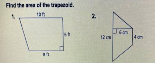 What is the area of these trapezoid