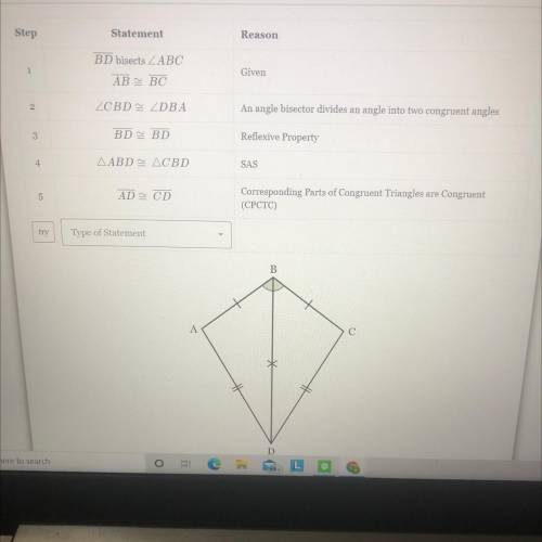 What would be the next step? 
We are trying to prove that BD bisects angle ADC.