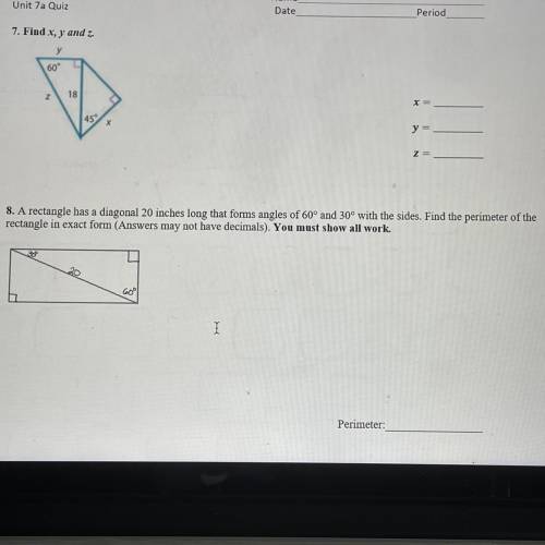 Please help with number 8 or 7