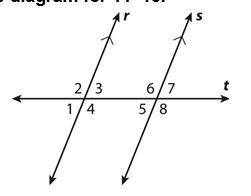 If the measure of angle 2 is 100 degrees. What is the measure of angle 8? Why?