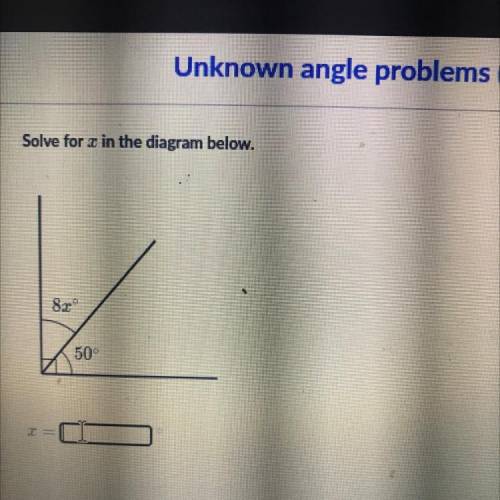Solve for x in the diagram below show