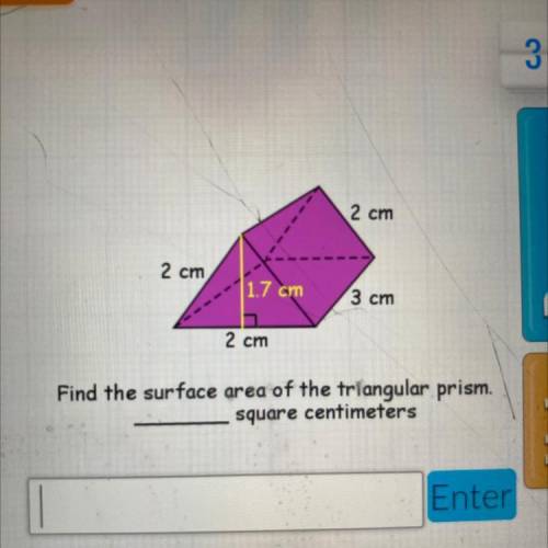 Find the surface area of a triangular prism￼