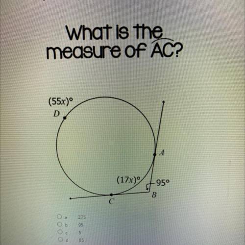 What is the
measure of arc AC? Will mark Brainliest
Links= reported