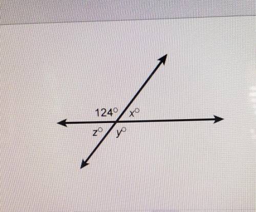 PLEASE HELP

UNIT TEST: Basic Geometric Shapes - Part 1 What is the measure of angle z in this fig