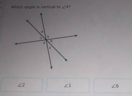 Which angle is vertical to <4​