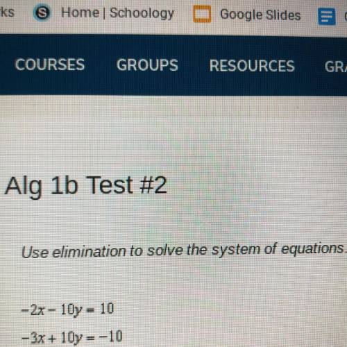 Use elimination to solve the system of equations.

-2x - 10y = 10
-3x+10y=-10
O (0,1)
0 (-20,-5)
0
