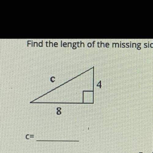 Find the length of the missing side write your answer in simplified radical form