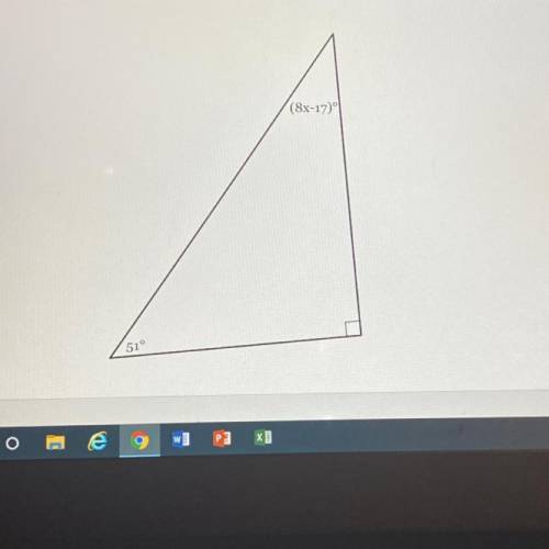 The measure of the angles of a triangle are shown in the figure below solve for X￼