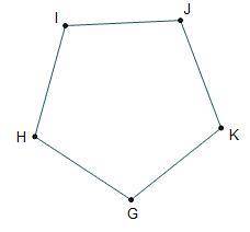 Polygon G H I J K has 5 sides.

Which statements are true about the regular polygon? Select three