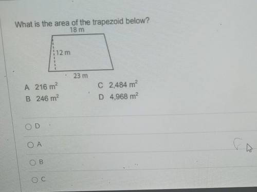 What is the area of the trapezoid below​