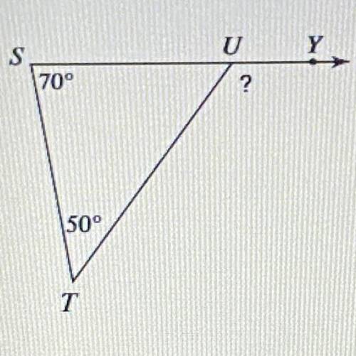 What is the measure, in degrees, of the missing exterior angle?

O 20
O 150
O 120
O 180