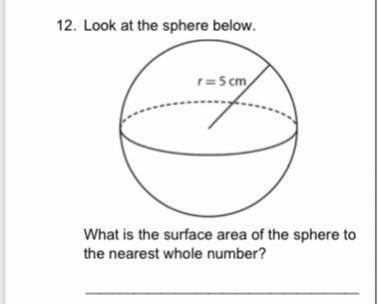 What is the surface area of the sphere to the nearest whole number?