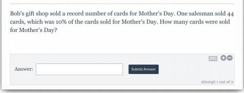Bob's gift shop sold a record number of cards for Mother's Day. One salesman sold 44 cards, which w
