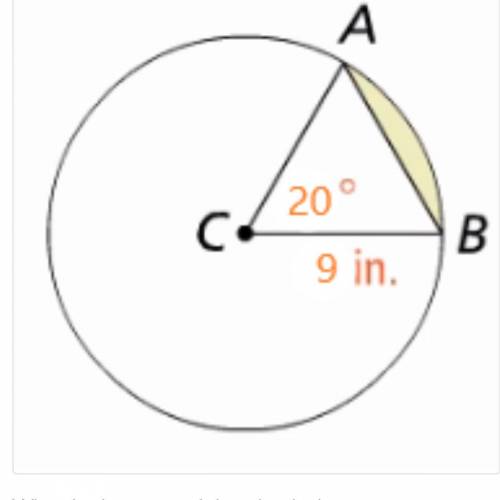 What is the area of the shaded segment shown ? Please help me solve this
