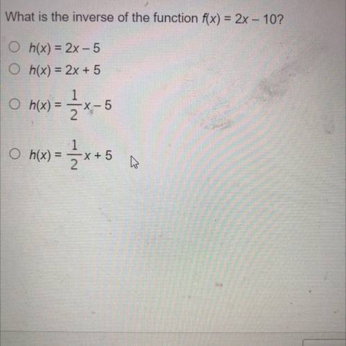 What is the inverse of the function f(x) = 2x
10?