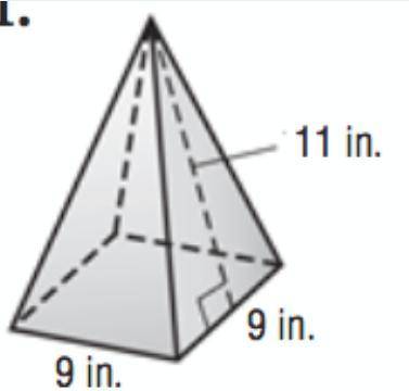 Find the Surface Area of the Square Pyramid.
