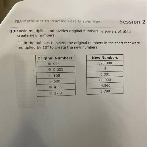 David multiples ￼and divides original numbers by power of 10 to create new numbers ?