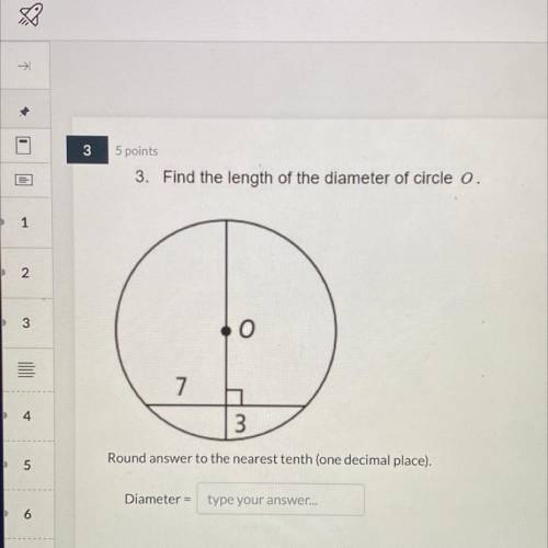 Find the length of the diameter of circle o

round to nearest tenth
help pls!
will mark brainliest
