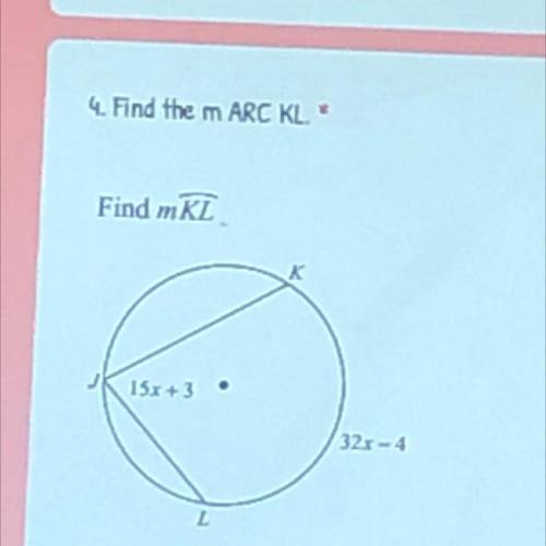 Find arc kL(real answers only please)
