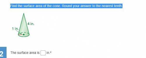 Find the surface area of the cone. Round your answer to the nearest tenth..