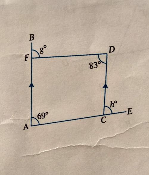 Given that AB//CD, find the values of the unknown in each of the following figures​