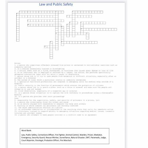 NO LINKS
law and public safety word cross puzzle