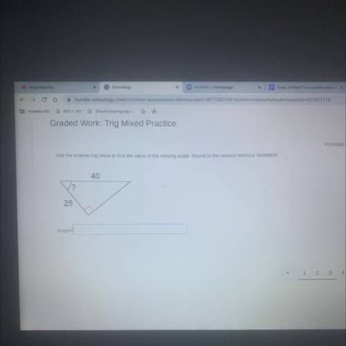 Humble ISD

G 800 x 162
G Should playing tagi
GL
Graded Work: Trig Mixed Practice
Use the inverse