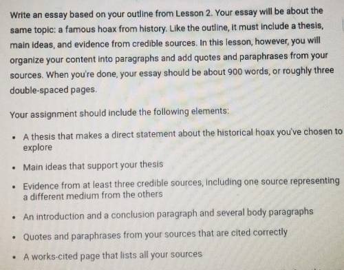 Write an essay based on your outline from Lesson 2. Your essay will be about the same topic: a famo