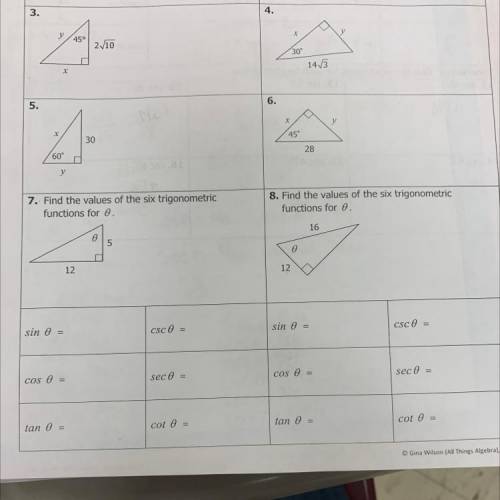 Help with number 3-8 please