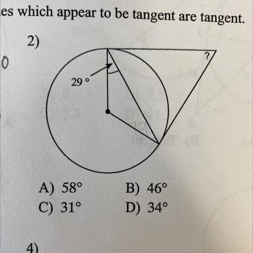 Find the missing angle measure (?)