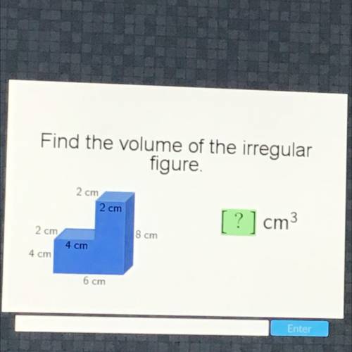 What is the volume to the irregular figure. No links are allowed please.