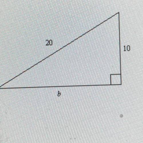 3. Find the length of the missing side. If necessary, round to the nearest tenth.

A:30
B:15
C:22.